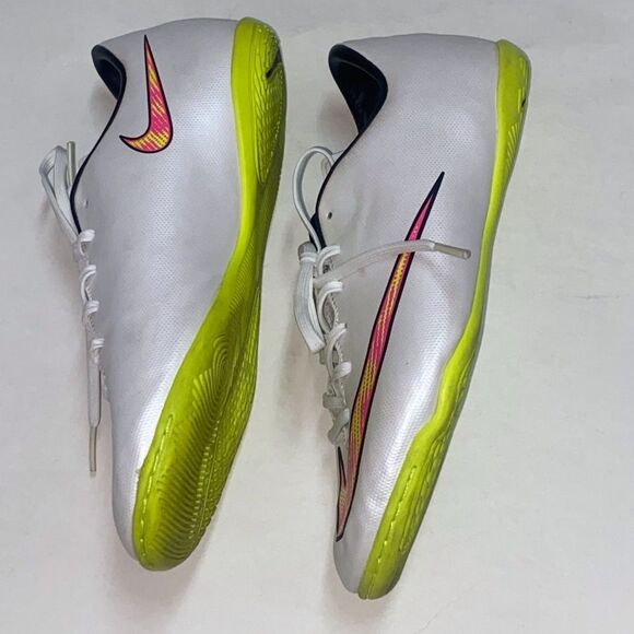 Nike Jr. Mercurial Victory V IC White and Neon Yellow Athletic Shoes Size 6Y